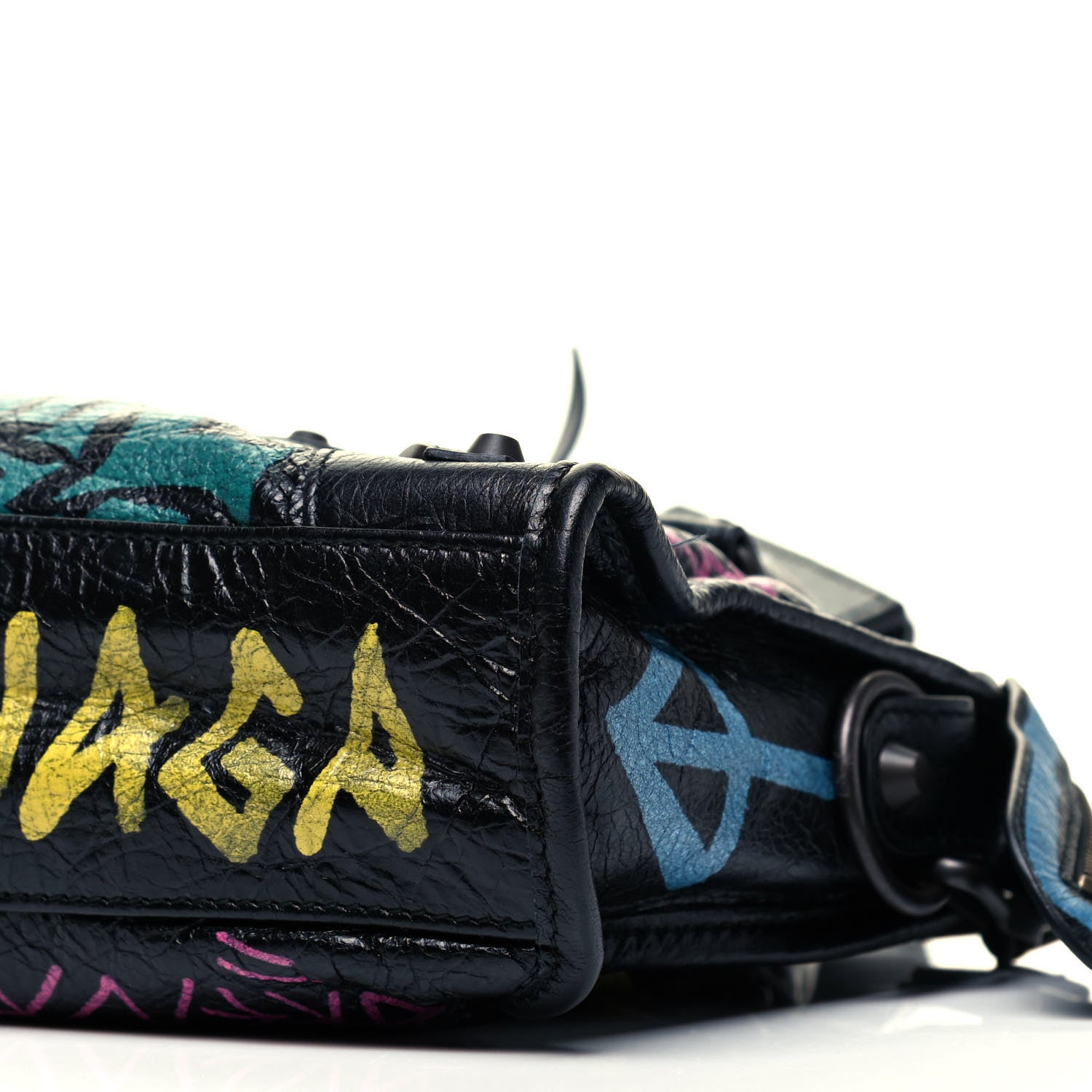 Balenciaga Agneau Arena Graffiti All Over Classic Hardware Mini City Black Multicolor 6 of 9