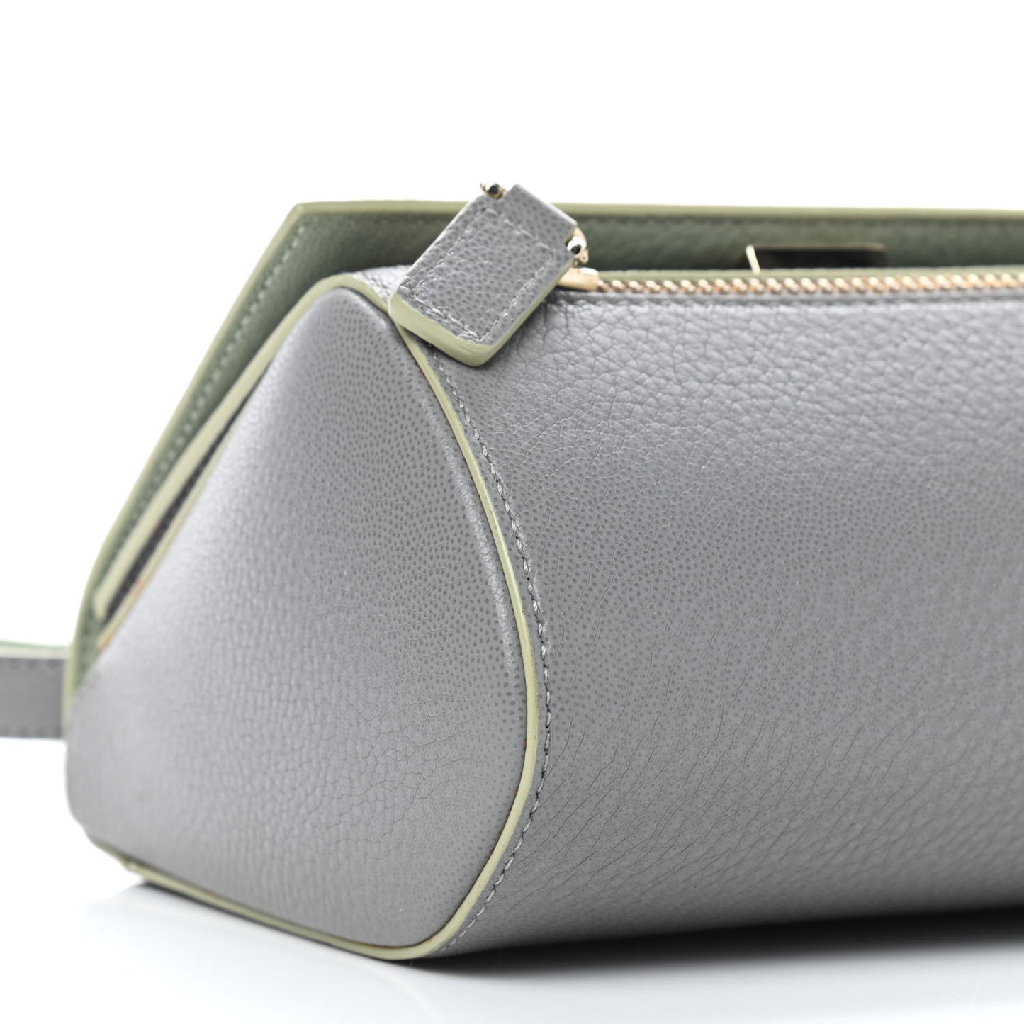 Textured Calfskin Mini Pandora Box Chain Crossbody Bag Grey