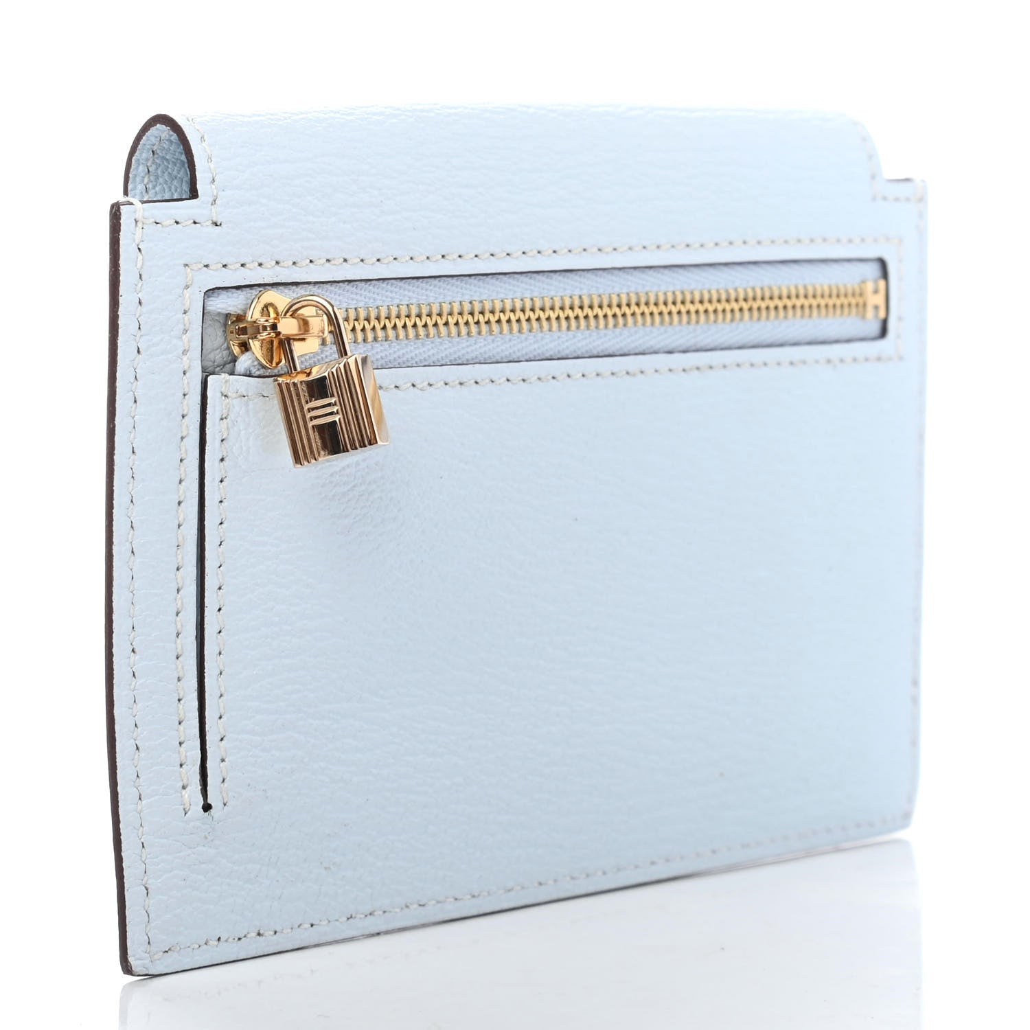 Hermes Chevre Mysore Kelly Pocket Compact Wallet Bleu Brume 3 of 7