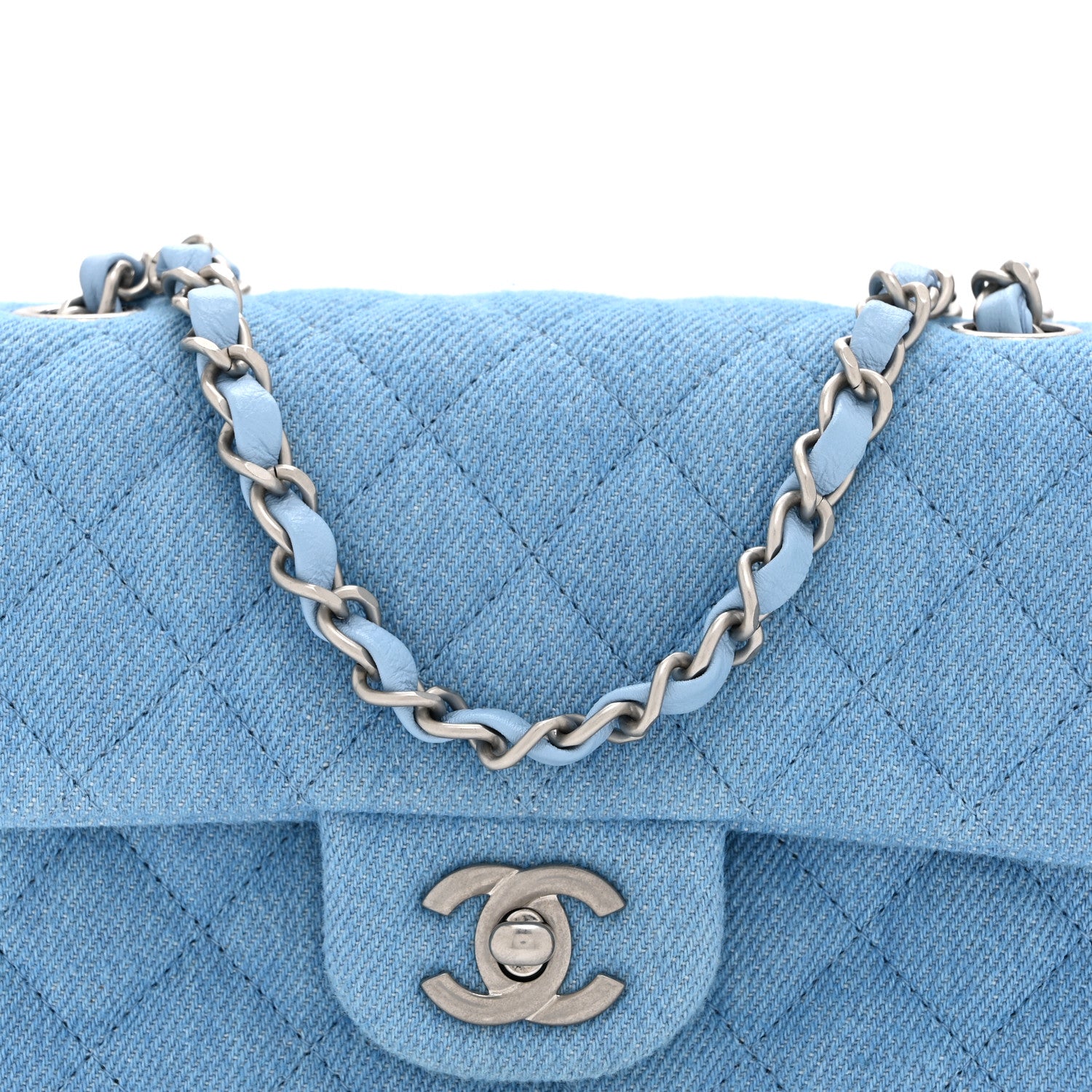 Chanel Denim Quilted Mini Rectangular Flap Blue 8 of 12