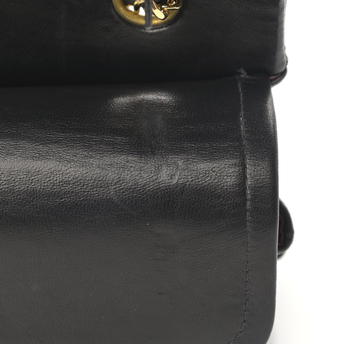 Lambskin Quilted Medium Double Flap Black
