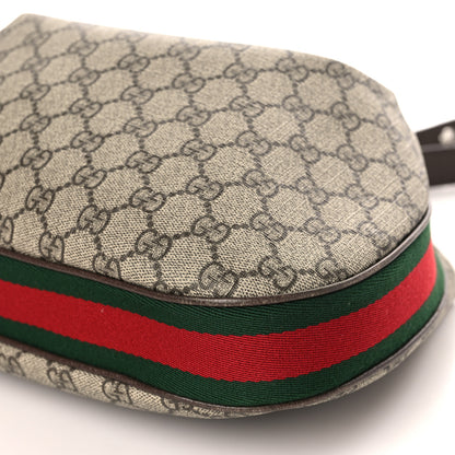Gucci GG Supreme Monogram Textured Calfskin Web Large Attache Shoulder Bag Beige Ebony New Acero 9 of 9