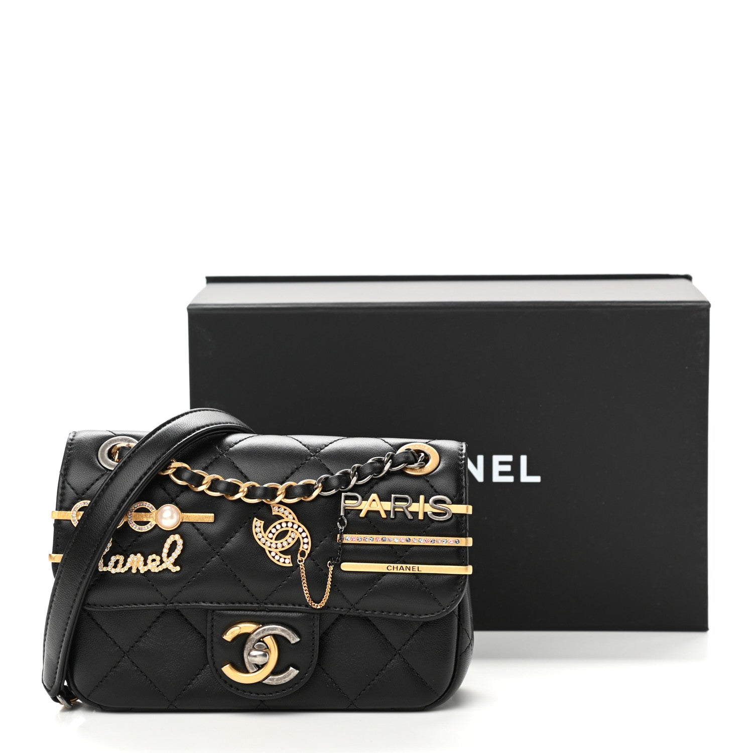 Chanel Lambskin Quilted Mini Coco Clips Single Flap Black 11 of 11