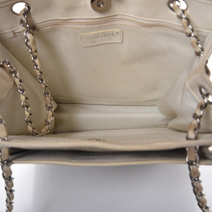 Chanel Patent Chocolate Bar Quilted Tote Khaki Beige 5 of 22