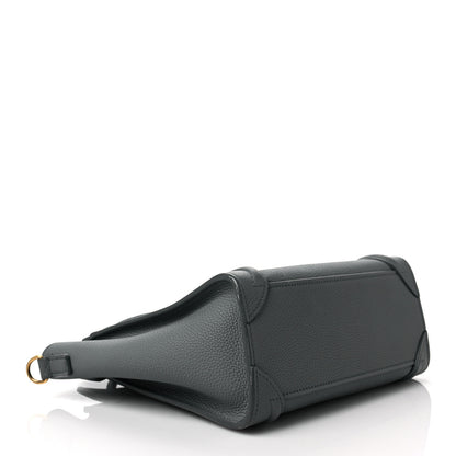 Celine Drummed Calfskin Nano Luggage Kohl 4 of 12