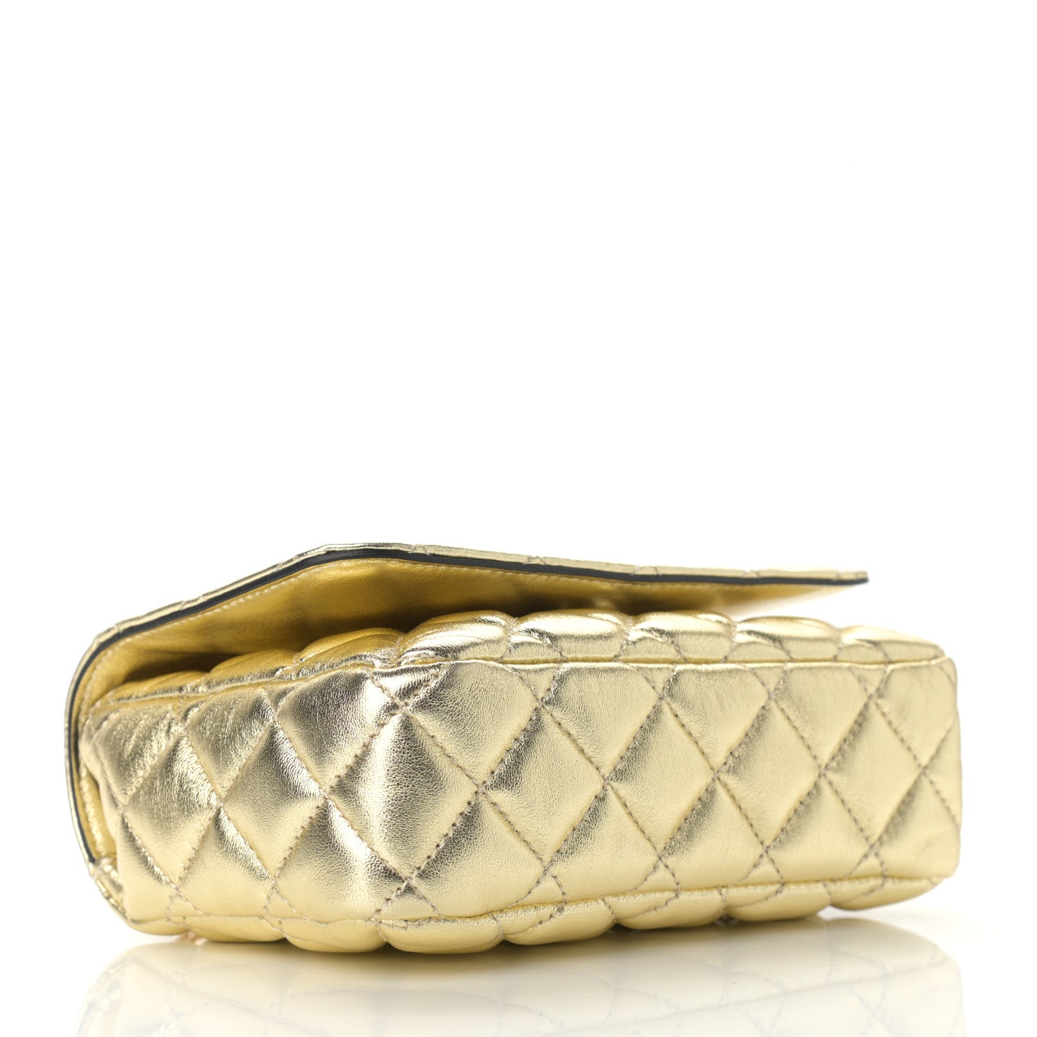 Versace Metallic Nappa Quilted Small Medusa Chain Crossbody Gold 4 of 8