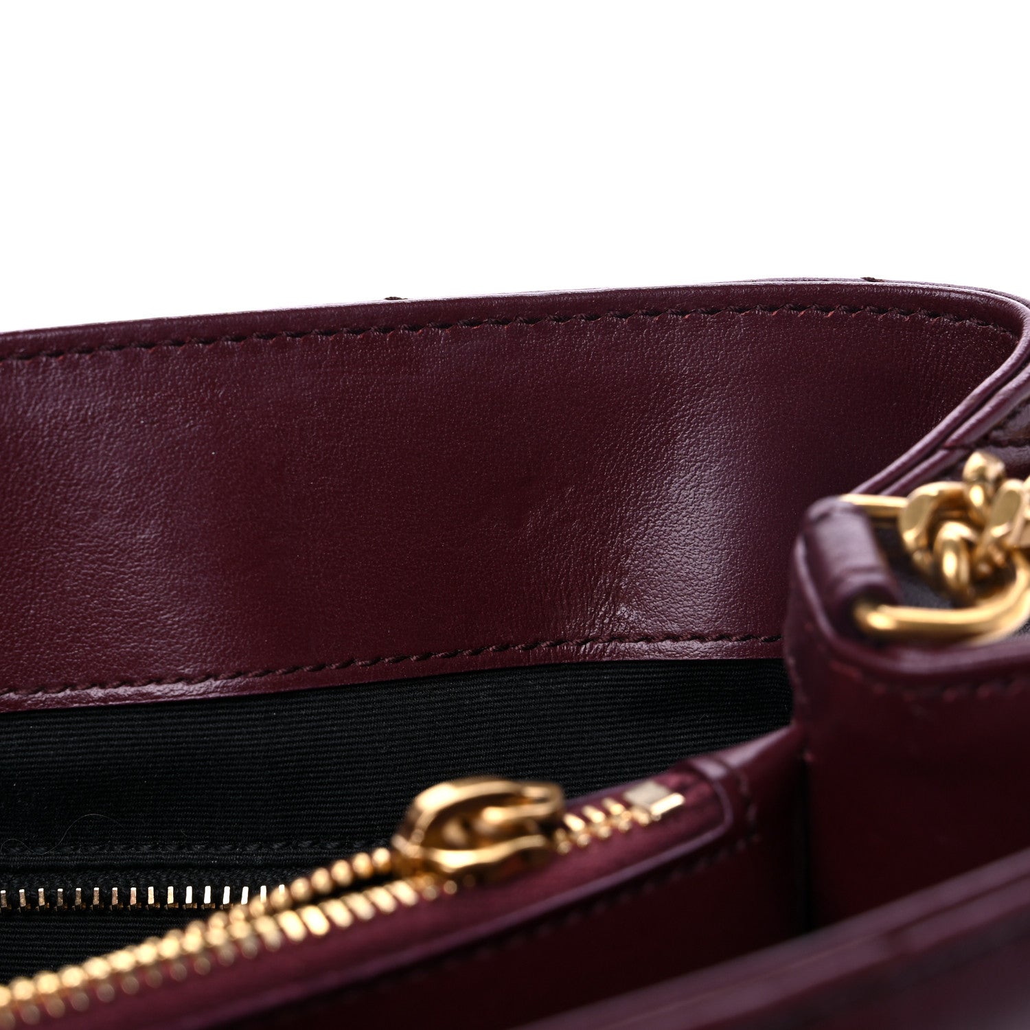 Saint Laurent Calfskin Y Quilted Monogram Medium Loulou Chain Satchel Rouge Legion 12 of 15
