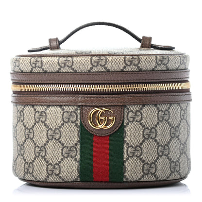 Gucci GG Supreme Monogram Textured Calfskin Web Ophidia Vanity Cosmetic Case Beige Ebony New Acero 1 of 4