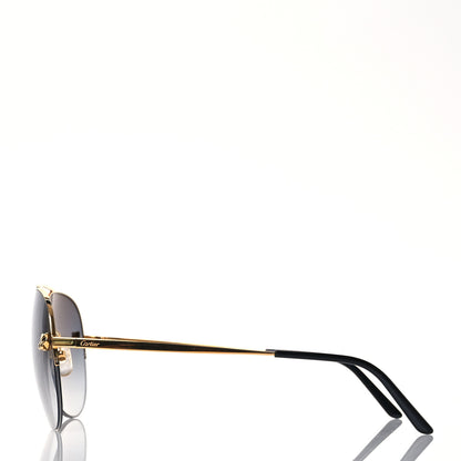 Cartier Santos de Cartier Aviator Sunglasses CT0065S Gold Black 3 of 8