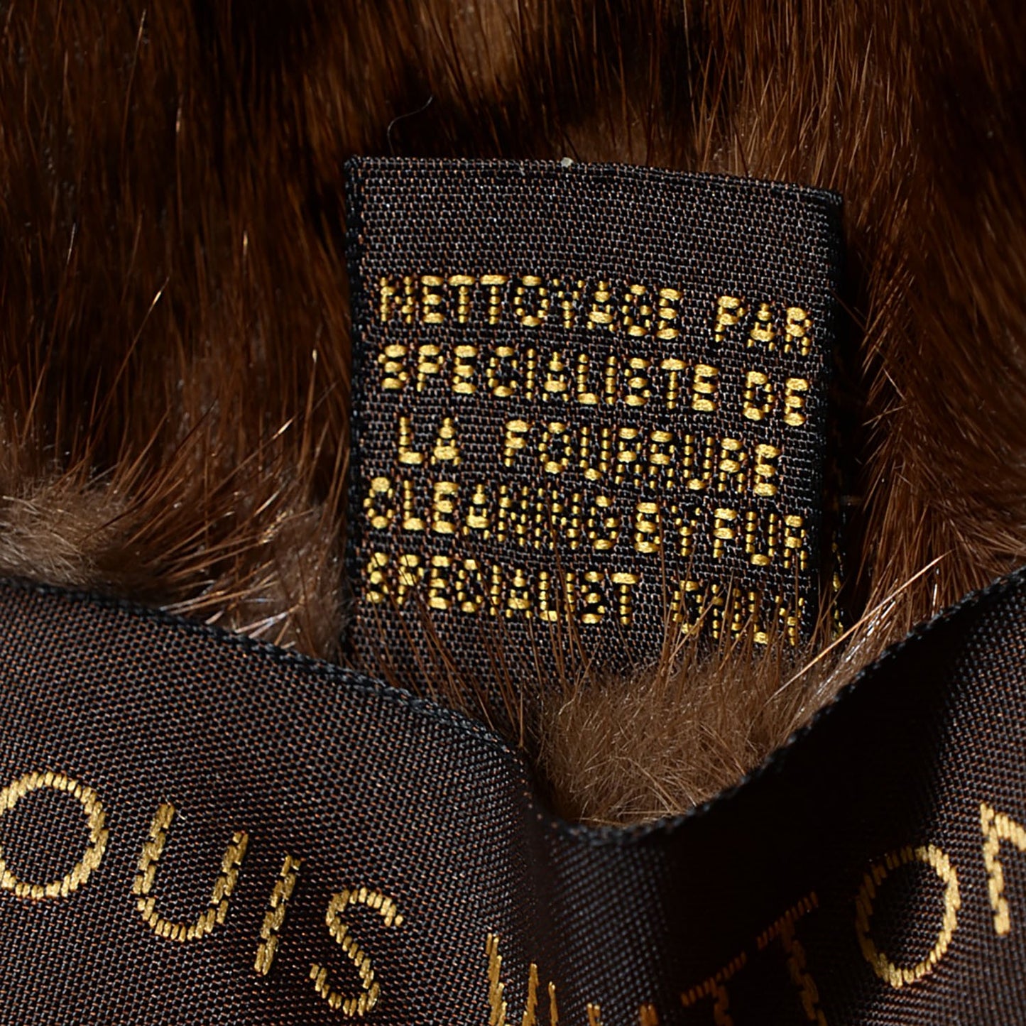 Monogram Mink Fur Scarf Stole Wrap