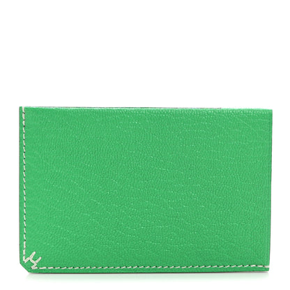 Hermes Chevre Mysore Sellier Card Holder Vert Comics Vert Fizz 1 of 8
