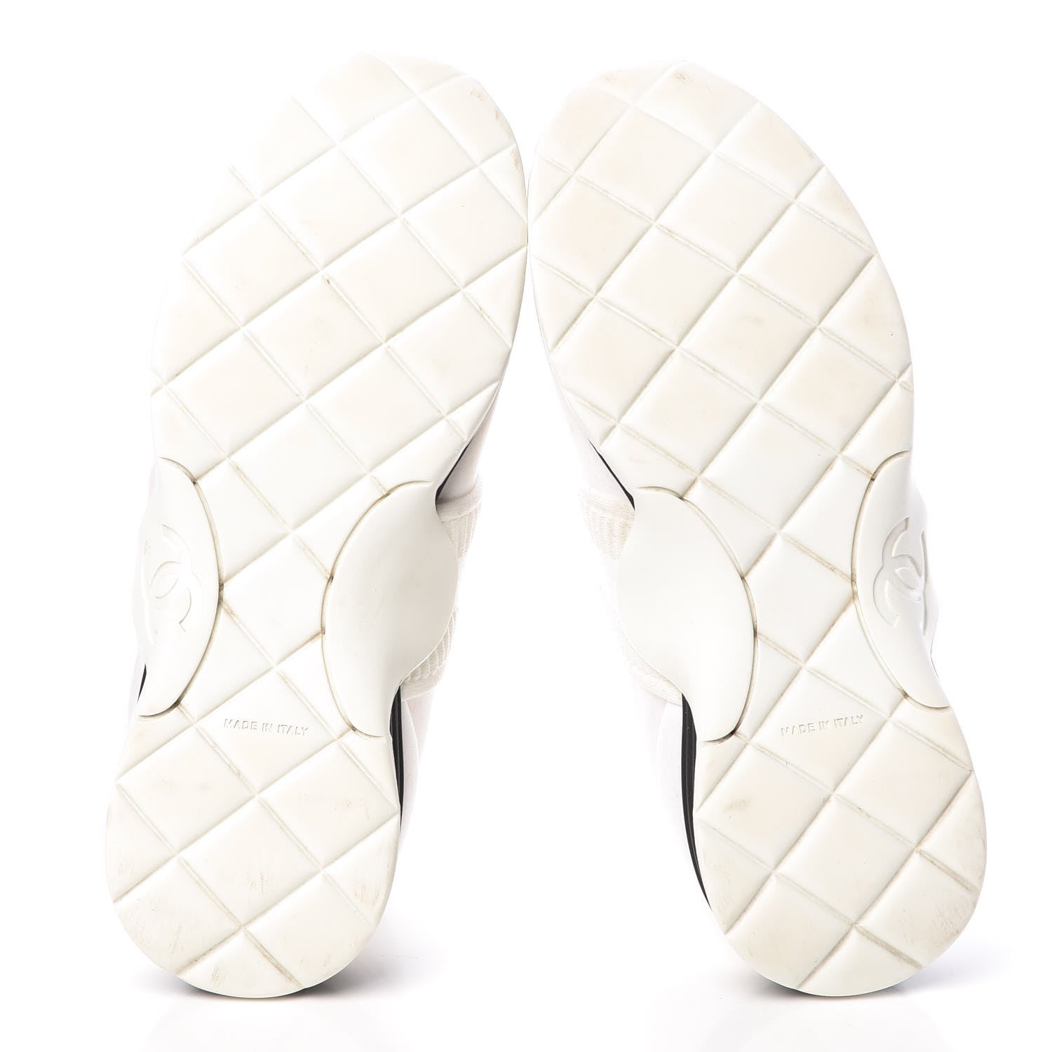 Chanel Stretch Fabric CC Sneakers 37.5 White 5 of 10
