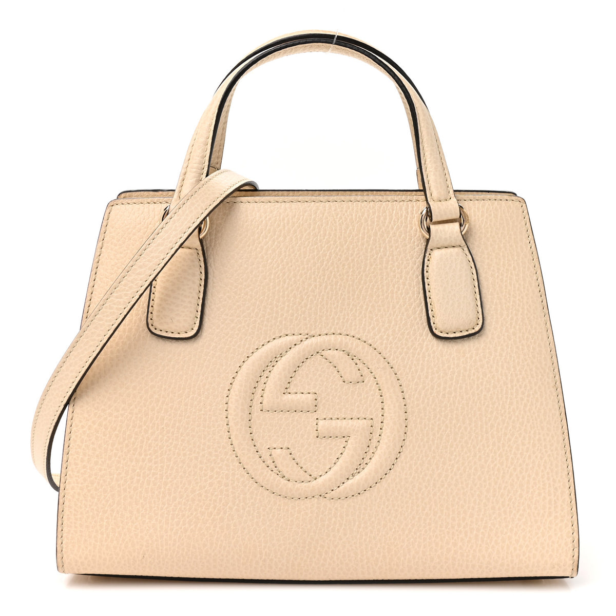 Gucci Dollar Calfskin Medium Soho Top Handle Satchel Ivoire 1 of 15