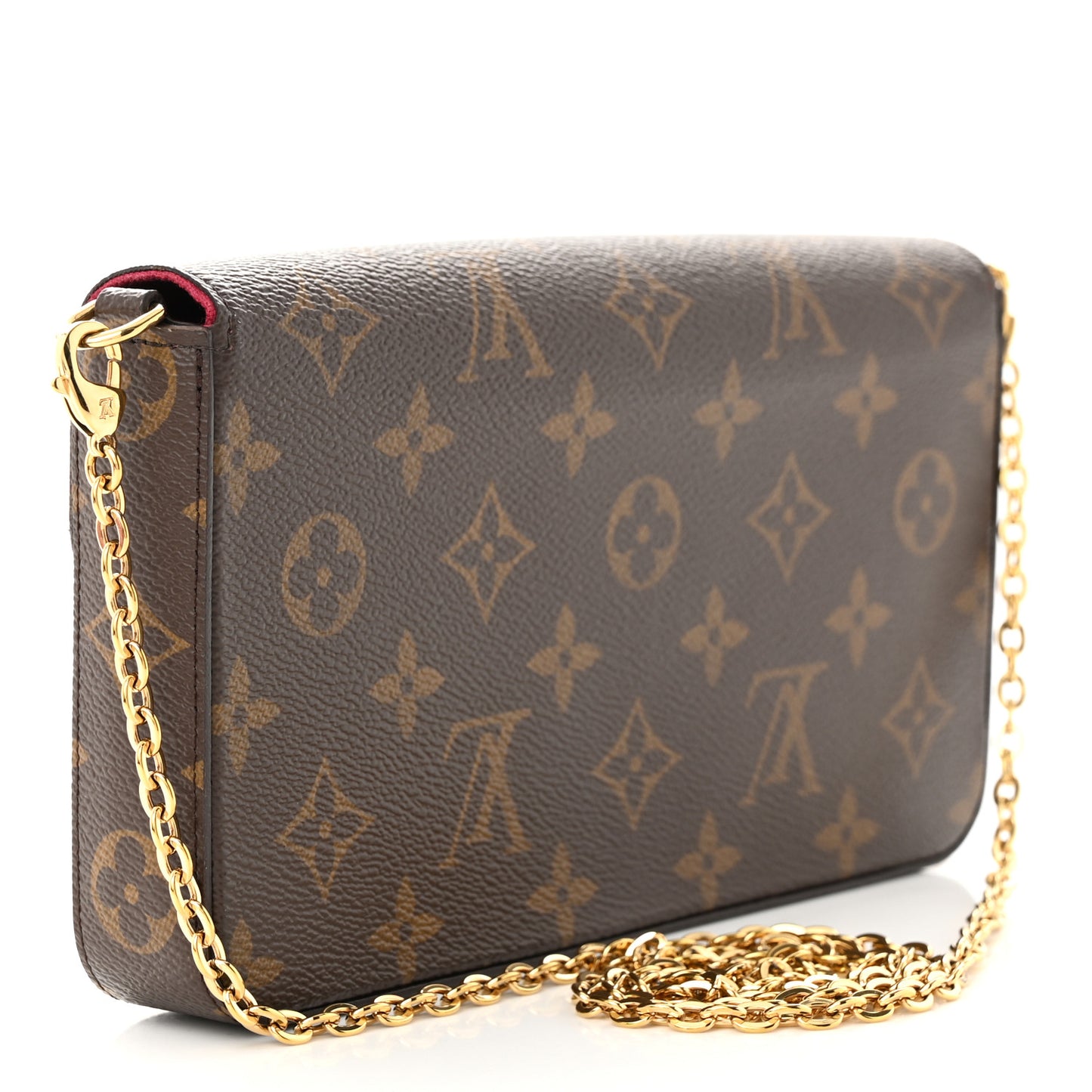 Monogram Pochette Felicie Chain Wallet Fuchsia