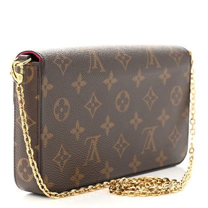 Louis Vuitton Monogram Pochette Felicie Chain Wallet Fuchsia 4 of 12