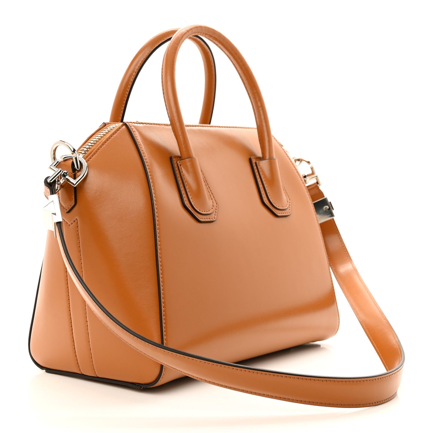 Shiny Lord Calfskin Mini Antigona Camel