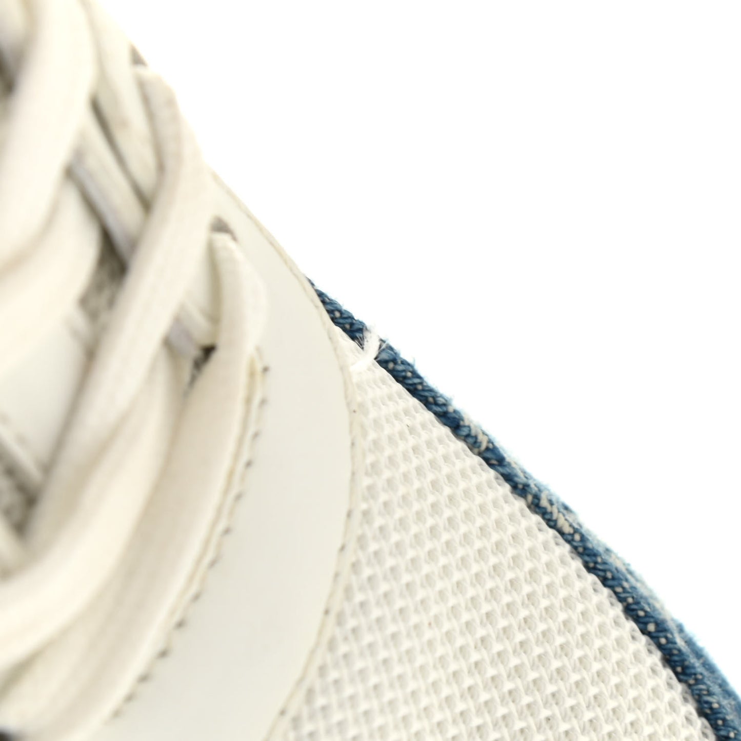 Calfskin Monogram Denim Run Away Sneakers 38 White