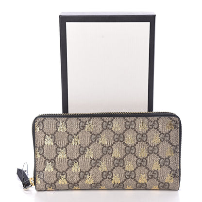 Gucci GG Supreme Monogram Bees Zip Around Wallet 8 of 8