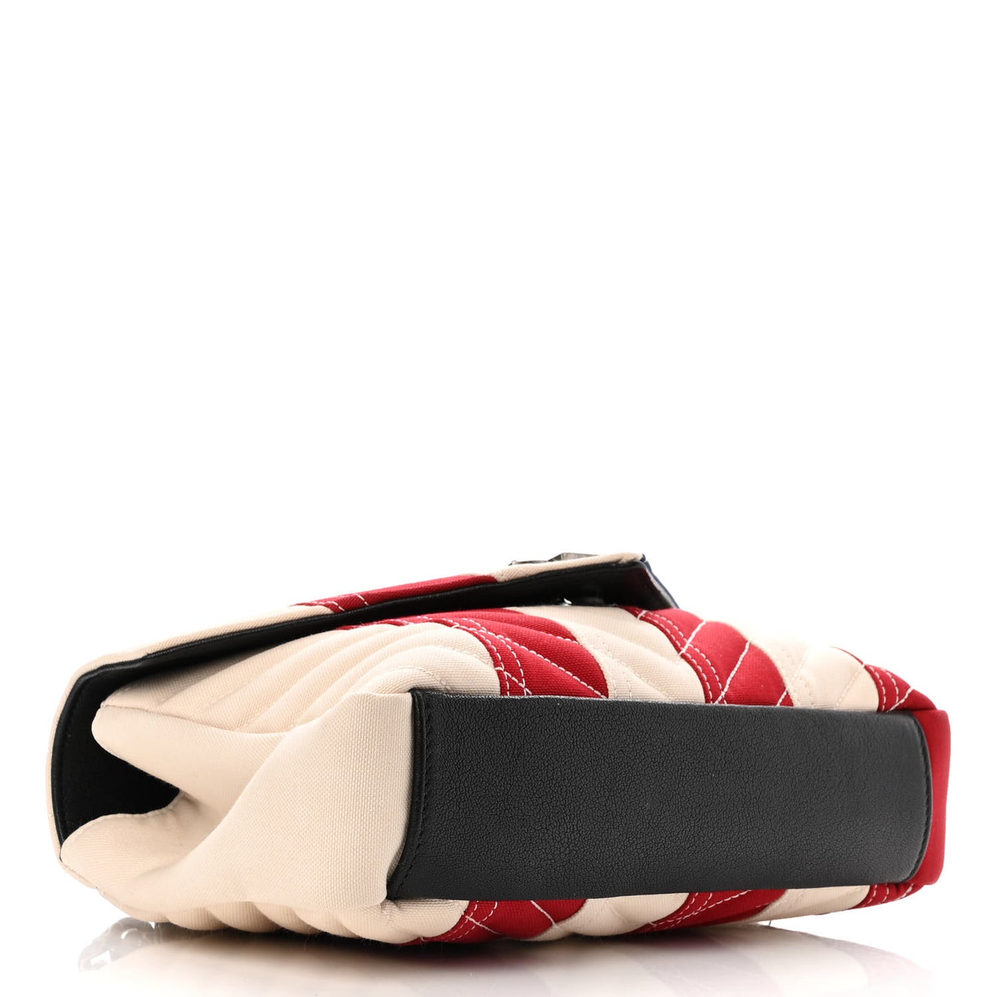 Canvas Matelasse Chevron American Flag Monogram Medium College Bag Red Blue