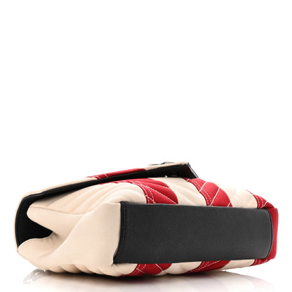 Saint Laurent Canvas Matelasse Chevron American Flag Monogram Medium College Bag Red Blue 4 of 11