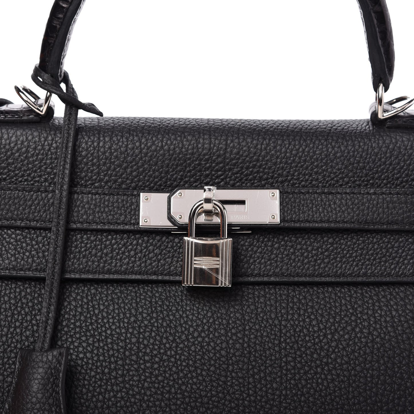 Togo Matte Alligator Kelly Retourne Touch 28 Black