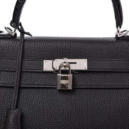 Hermes Togo Matte Alligator Kelly Retourne Touch 28 Black 10 of 11