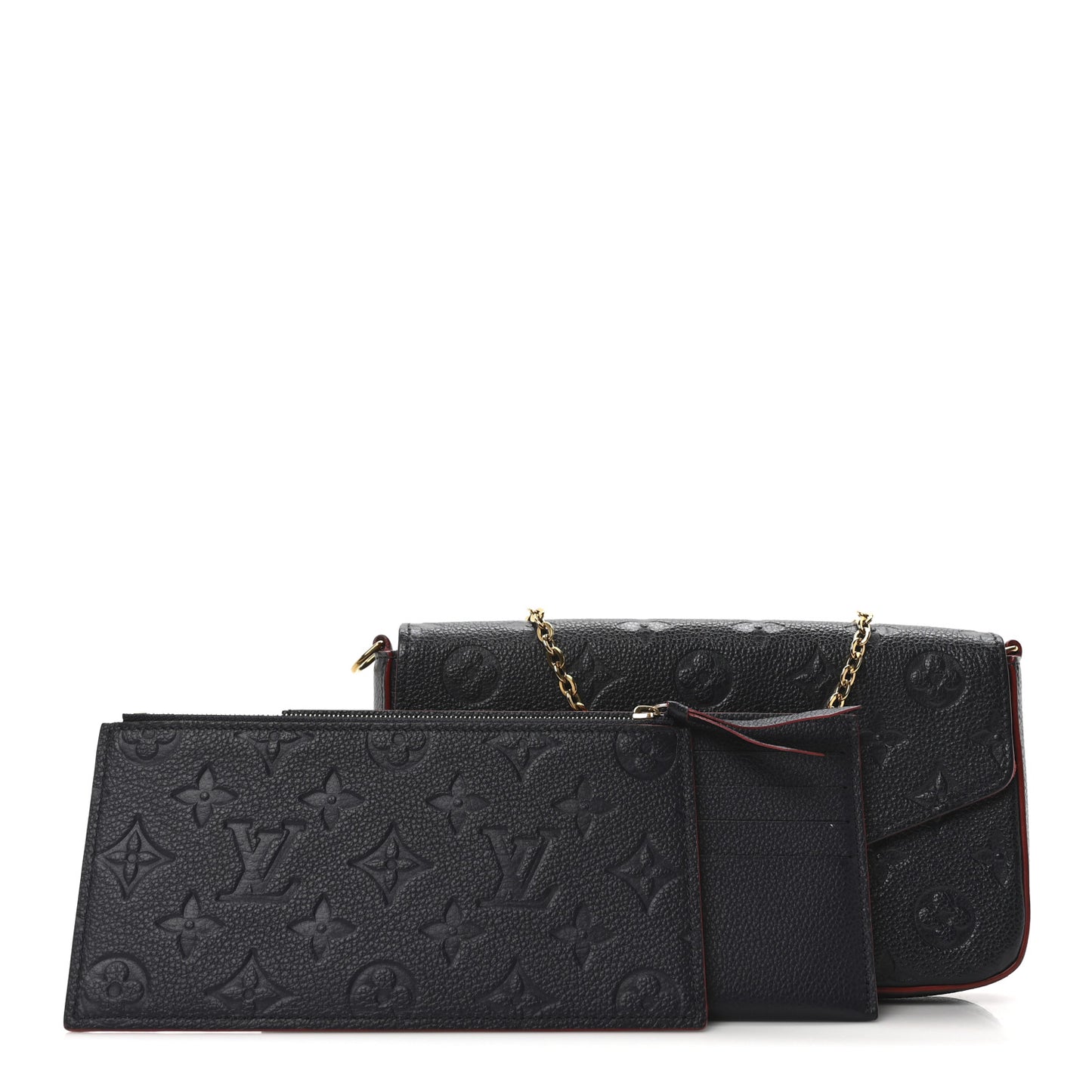 Empreinte Pochette Felicie Chain Wallet Marine Rouge