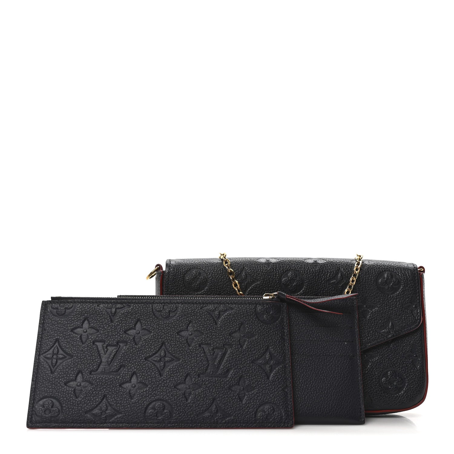 Louis Vuitton Empreinte Pochette Felicie Chain Wallet Marine Rouge 3 of 10