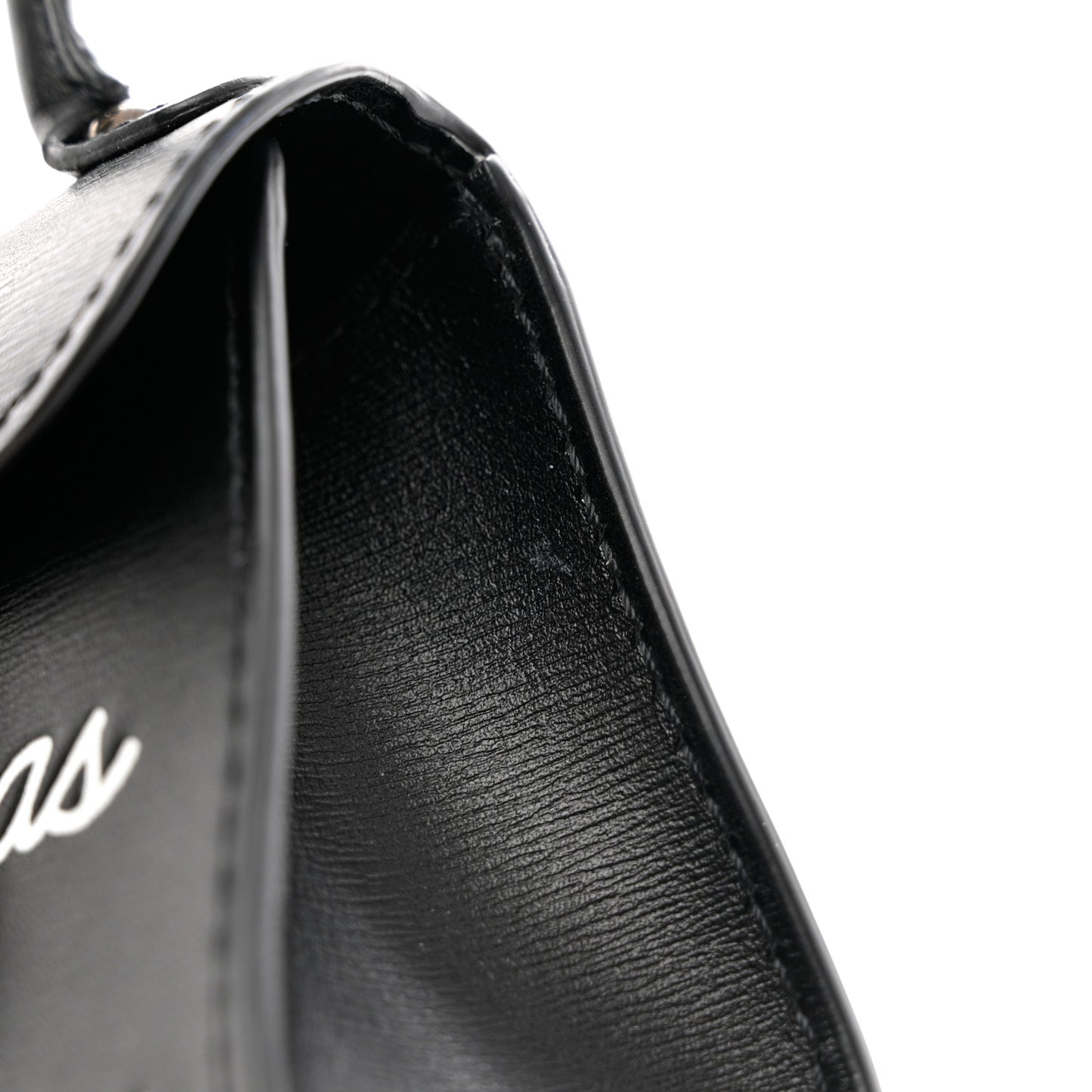 Calfskin Mini L'Humour Brillant Bag Charm Black White