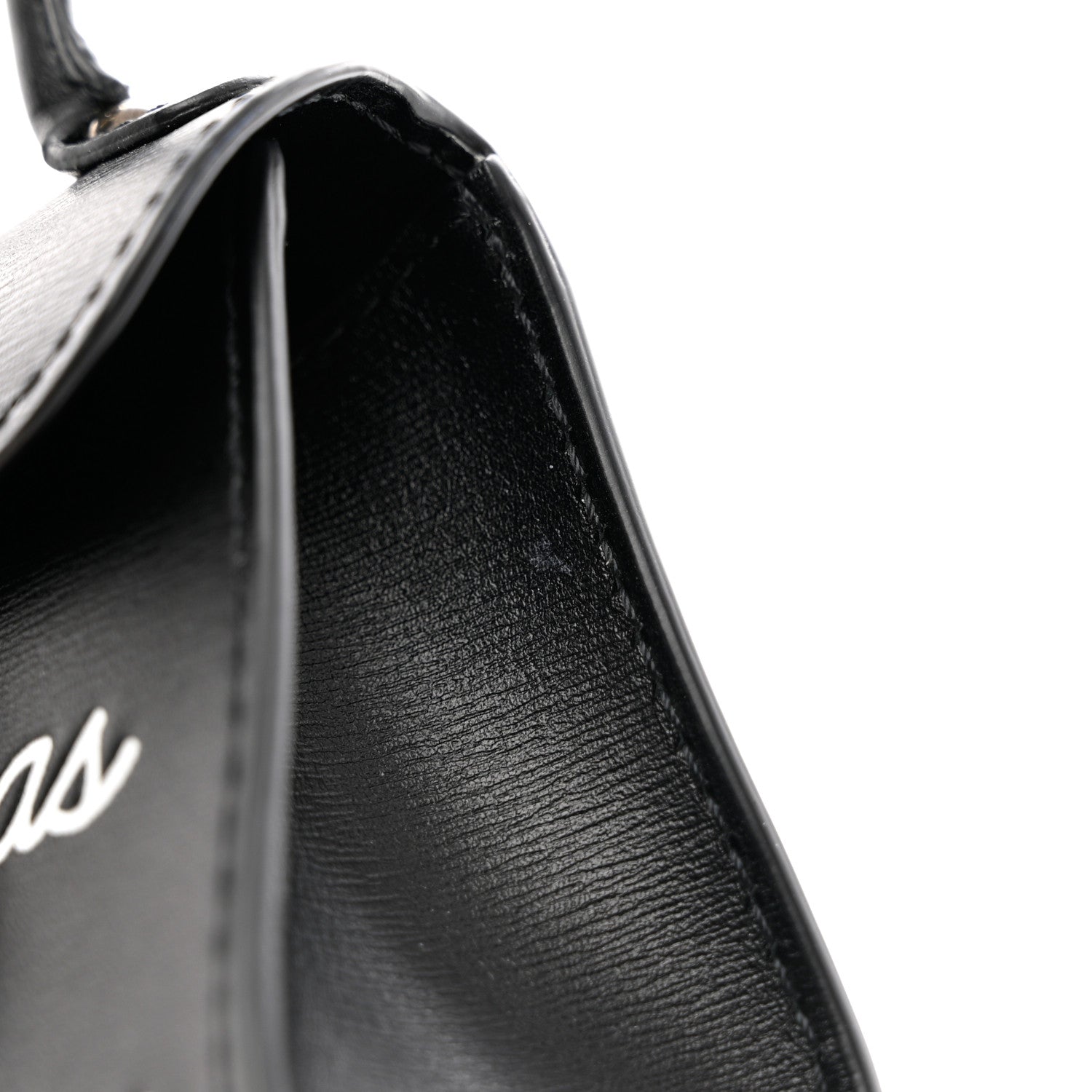Delvaux Calfskin Mini L'Humour Brillant Bag Charm Black White 7 of 7