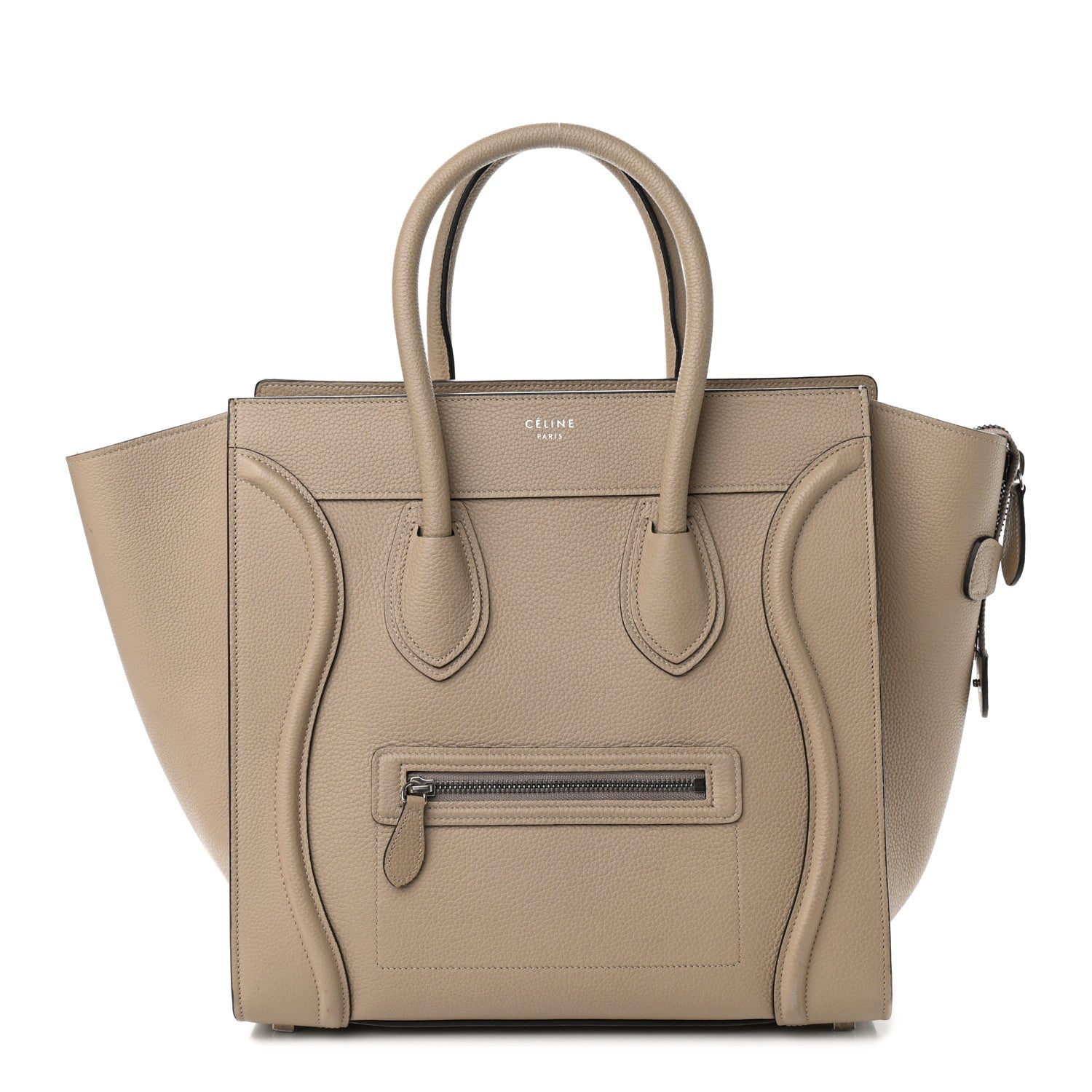 Celine Drummed Calfskin Mini Luggage Dune 1 of 7