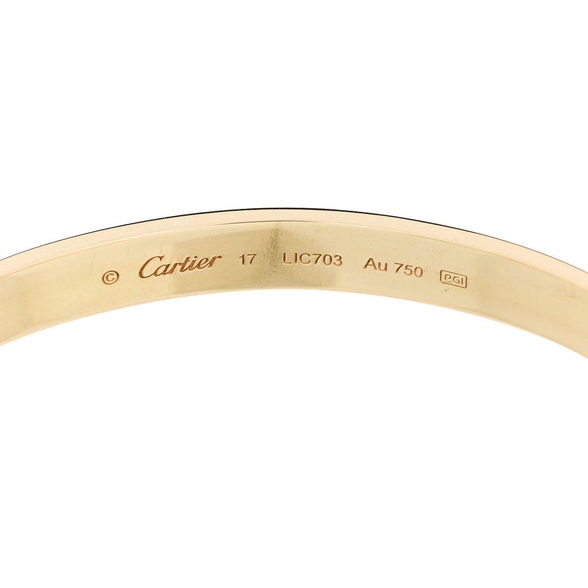 Cartier 18K Yellow Gold LOVE Cuff Bracelet 17 3 of 4