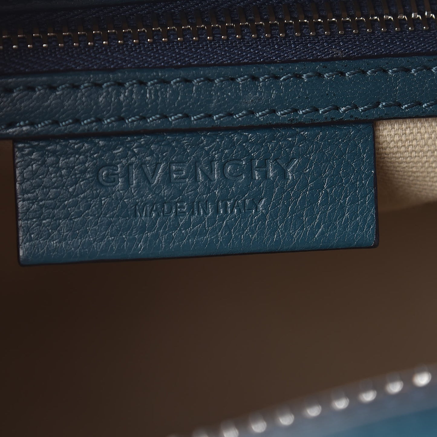 Sugar Goatskin Small Antigona Prussian Blue