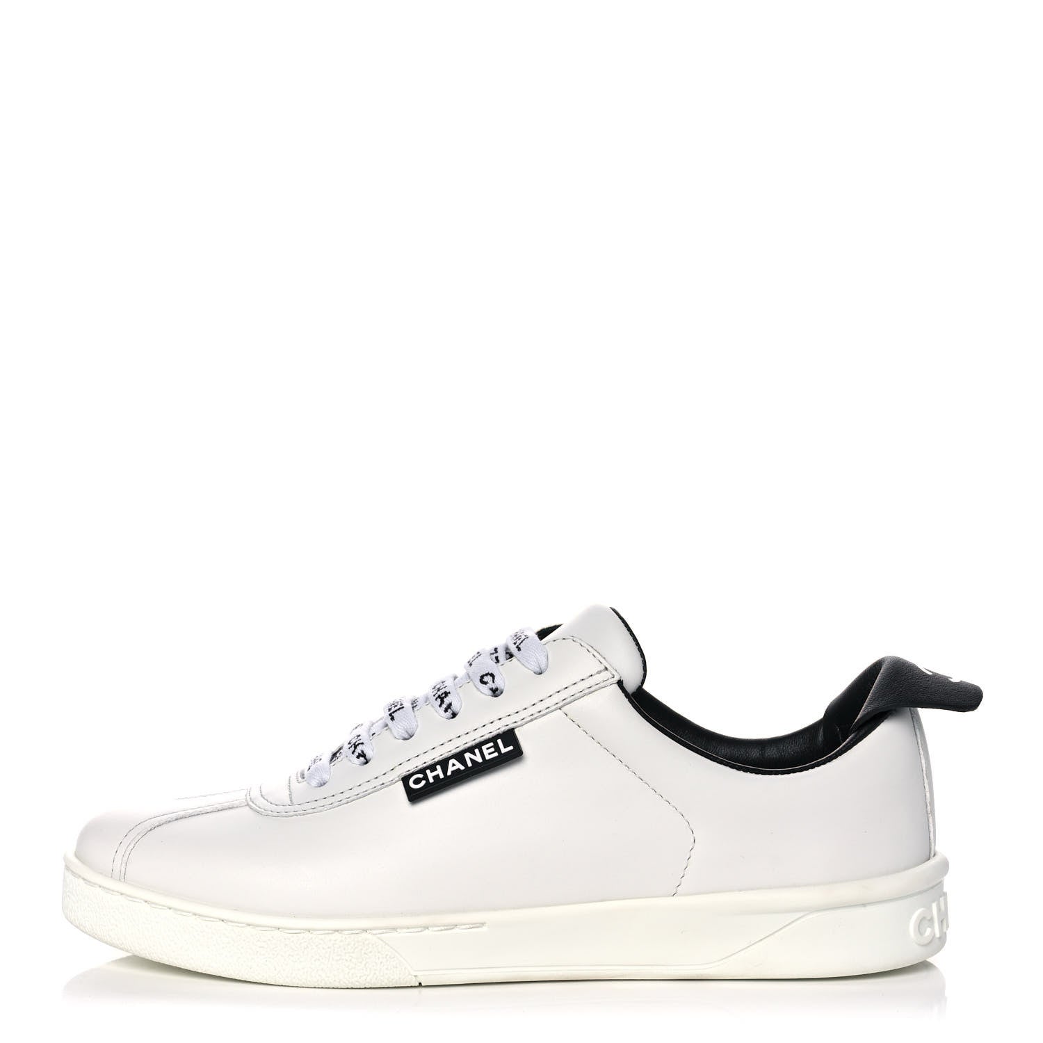 Chanel Calfskin CC Sneakers 35.5 White 1 of 11