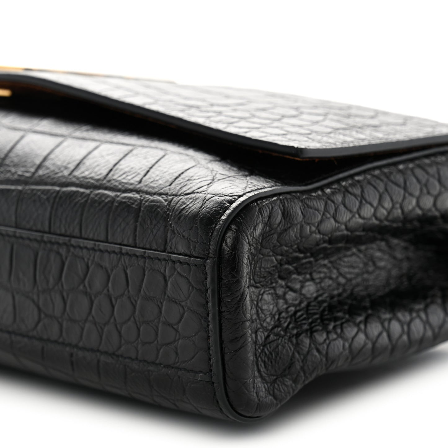 Calfskin Crocodile Embossed Suede Medium Reversible Monogram Kate Satchel Military Taupe