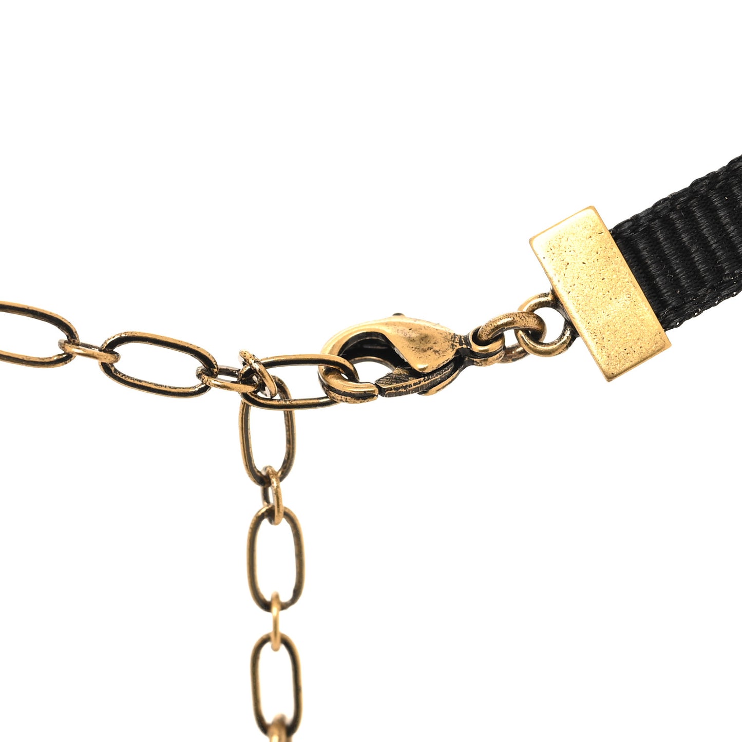 Grosgrain Ribbon J'Adior Logo Choker Necklace Black