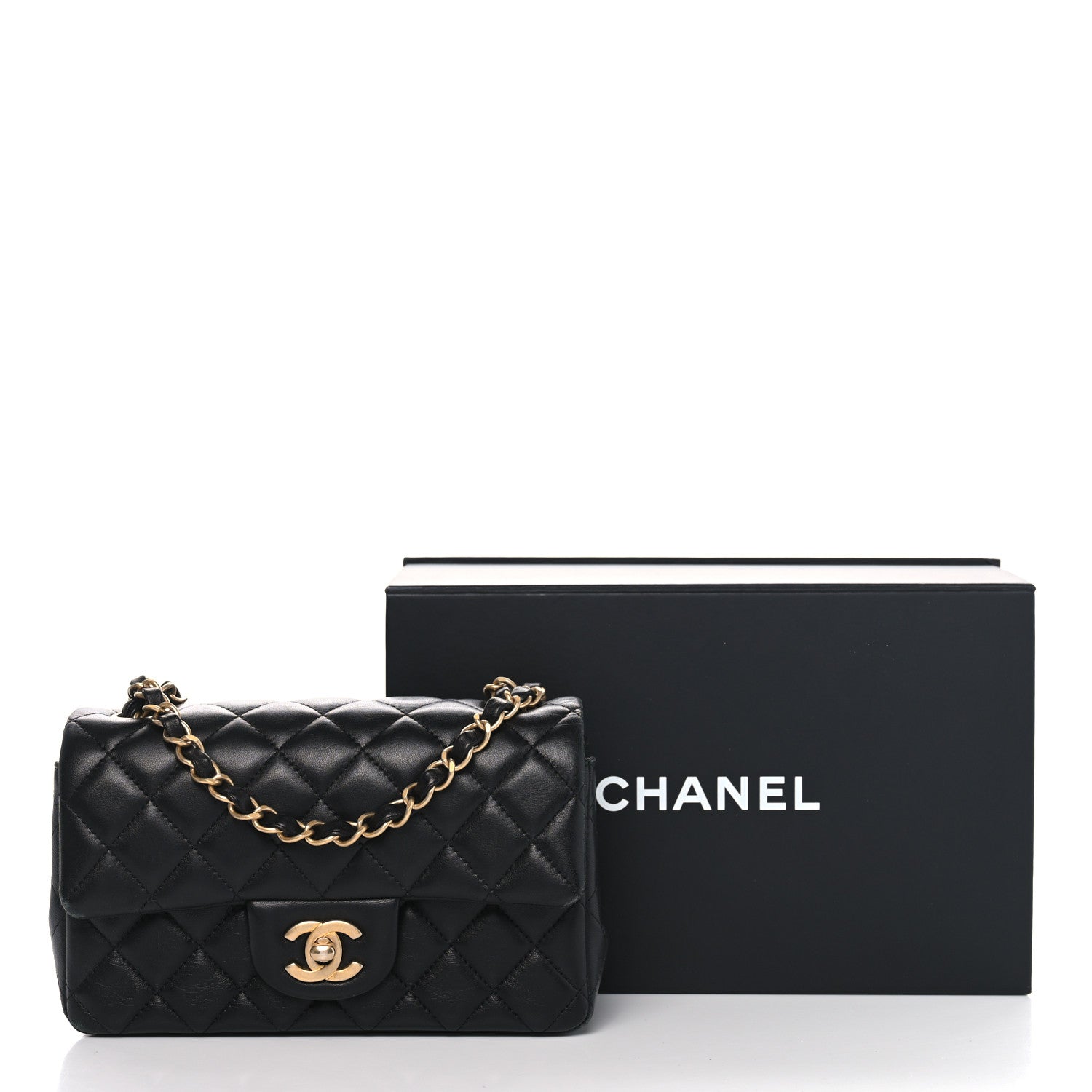 Chanel Lambskin Quilted Mini Rectangular Flap Black 13 of 13