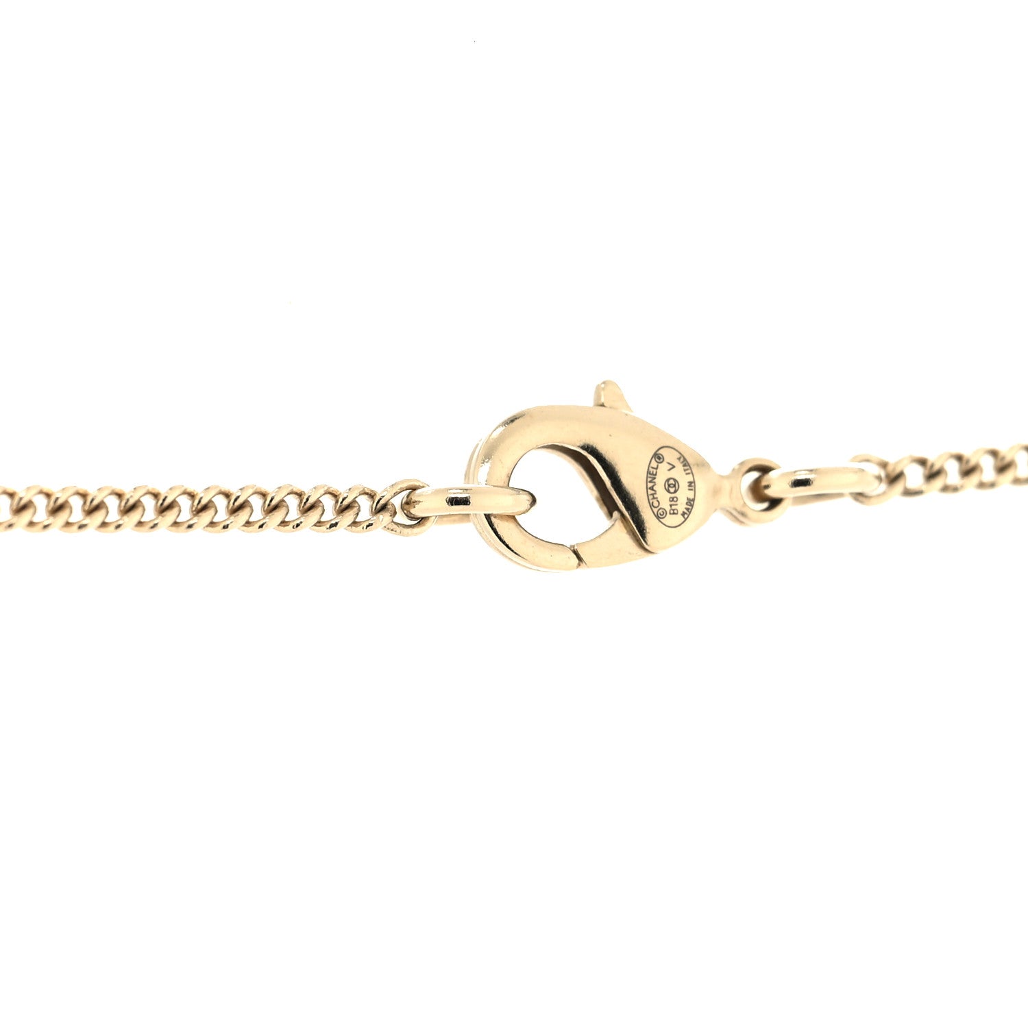 Chanel Baguette Crystal Quilted CC Pendant Necklace Gold 4 of 5