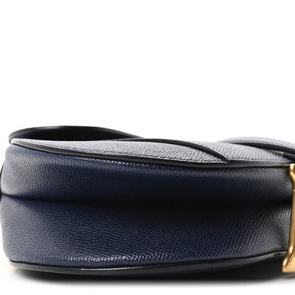 Christian Dior Grained Calfskin Saddle Bag With Strap Deep Ocean 9 of 10