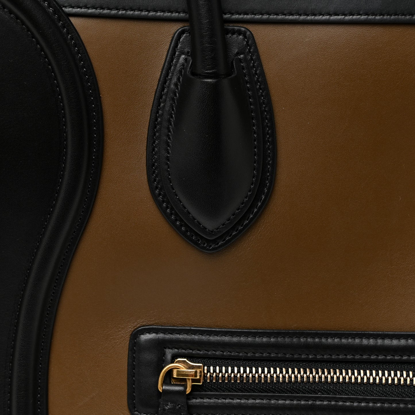 Satin Calfskin Mini Tri-Color Luggage Dark Grey