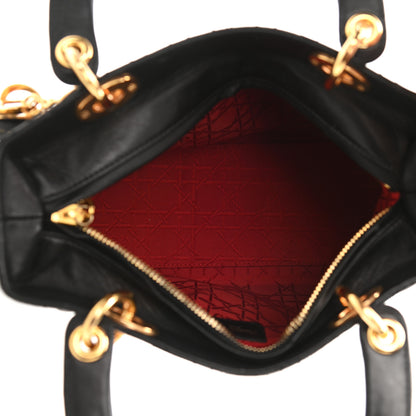 Christian Dior Lambskin Cannage Medium Lady Dior Black 5 of 10
