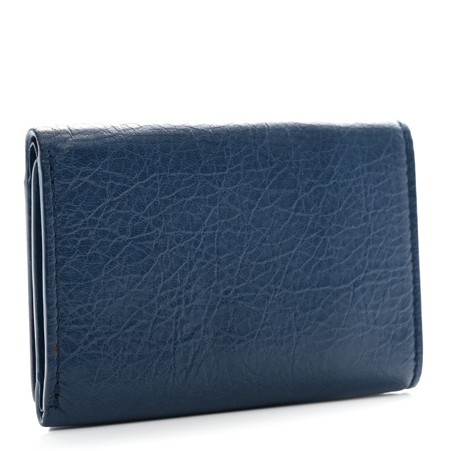 Balenciaga Agneau Arena Tri-Fold Card Case  Bleu Profond 3 of 7