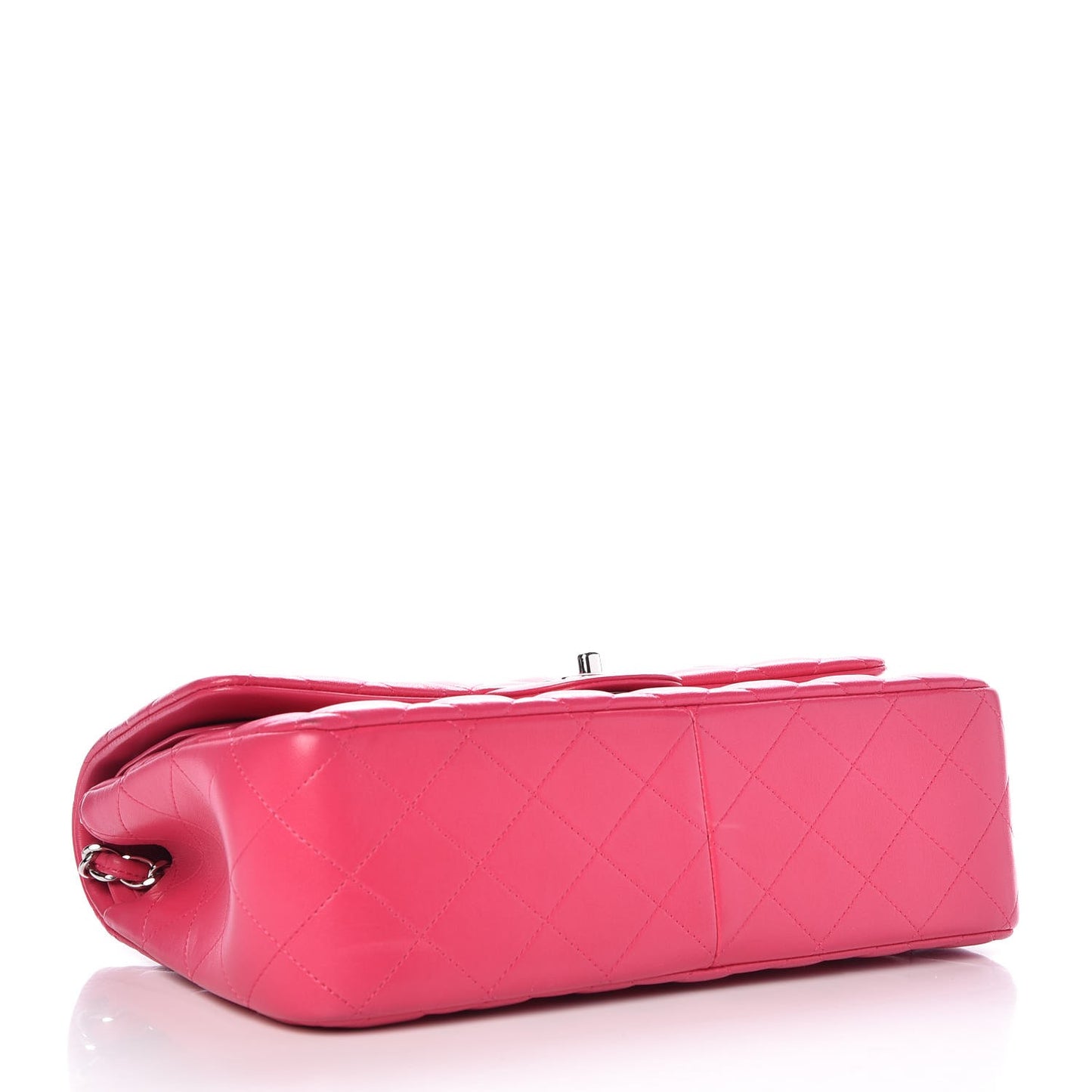 Lambskin Quilted Jumbo Double Flap Dark Pink