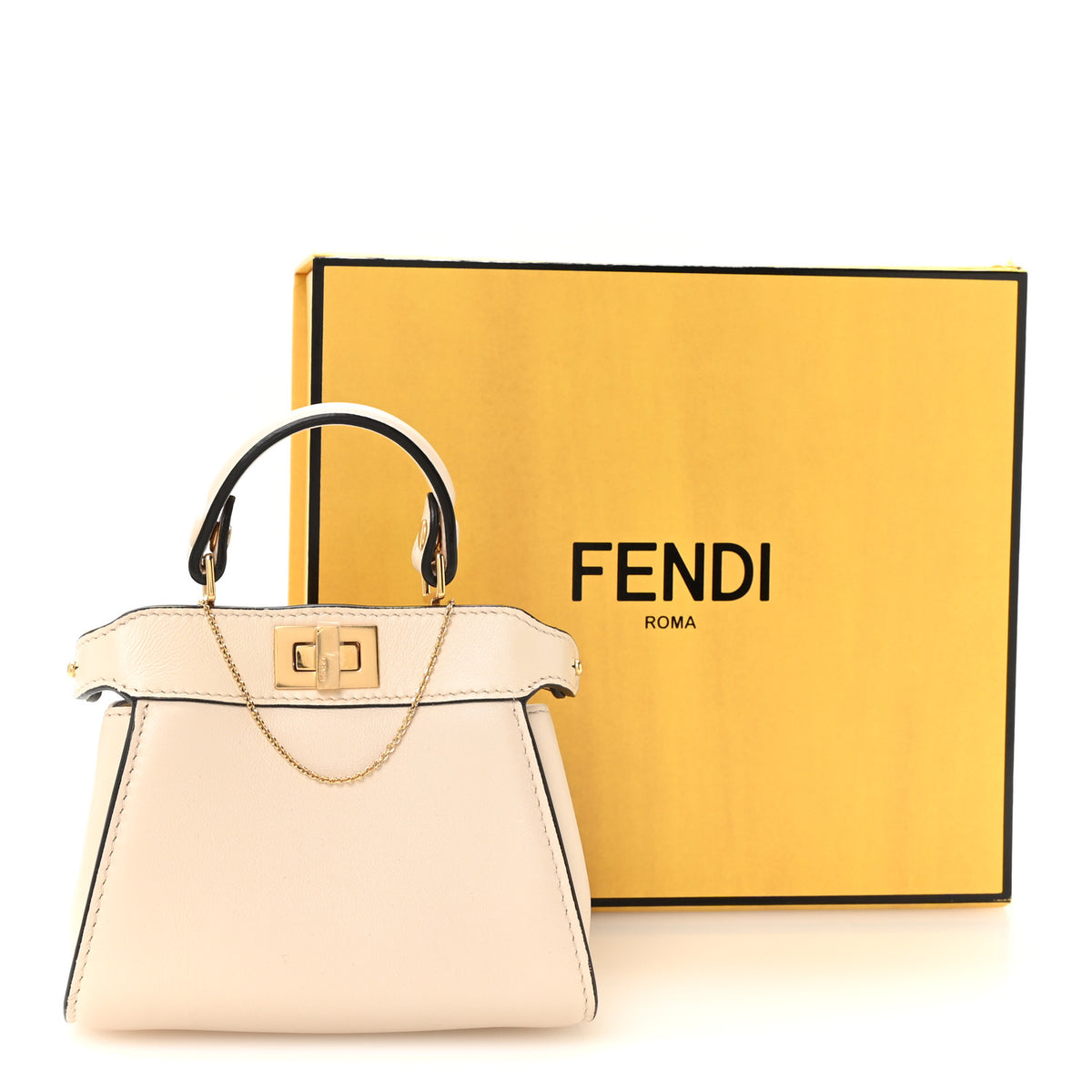 Fendi Camellia Nappa Nano Peekaboo Satchel White 10 of 10