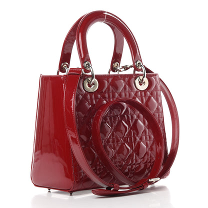 Christian Dior Patent Cannage Medium Lady Dior Red 3 of 10