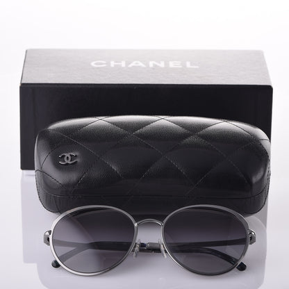 Chanel Round Spring Sunglasses 4206 Black Silver 7 of 7
