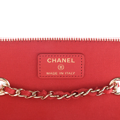 Chanel Caviar Quilted Small Vanity Case With Chain Red 6 of 9