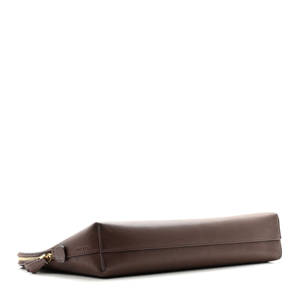 The Row Polished Saddle Calfskin Ellie Clutch Burgundy 4 of 9