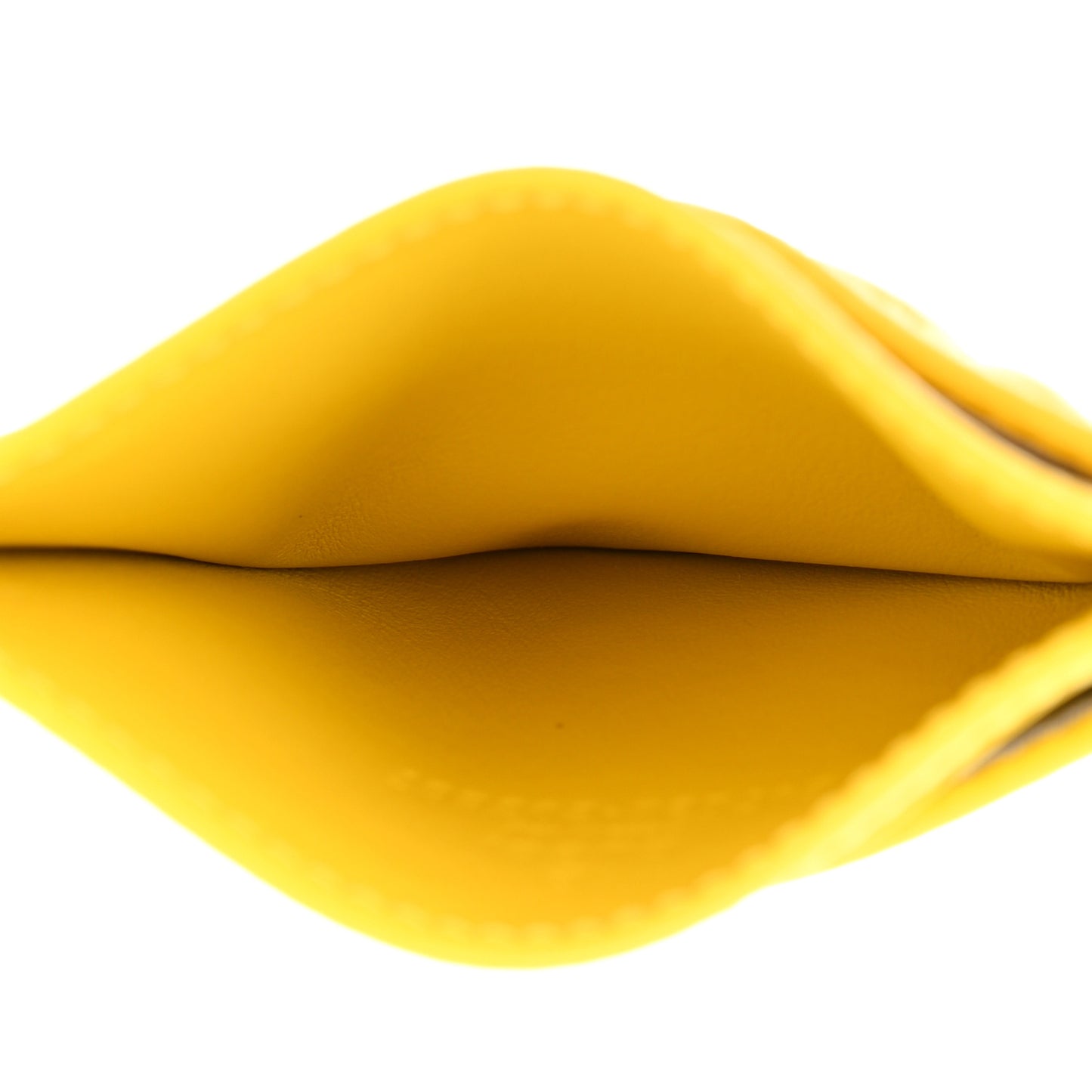 Calfskin G Rhombus Quilted Card Holder Straw Yellow