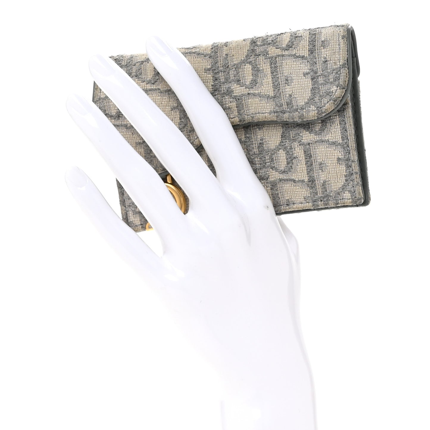 Oblique Saddle Card Holder Gray